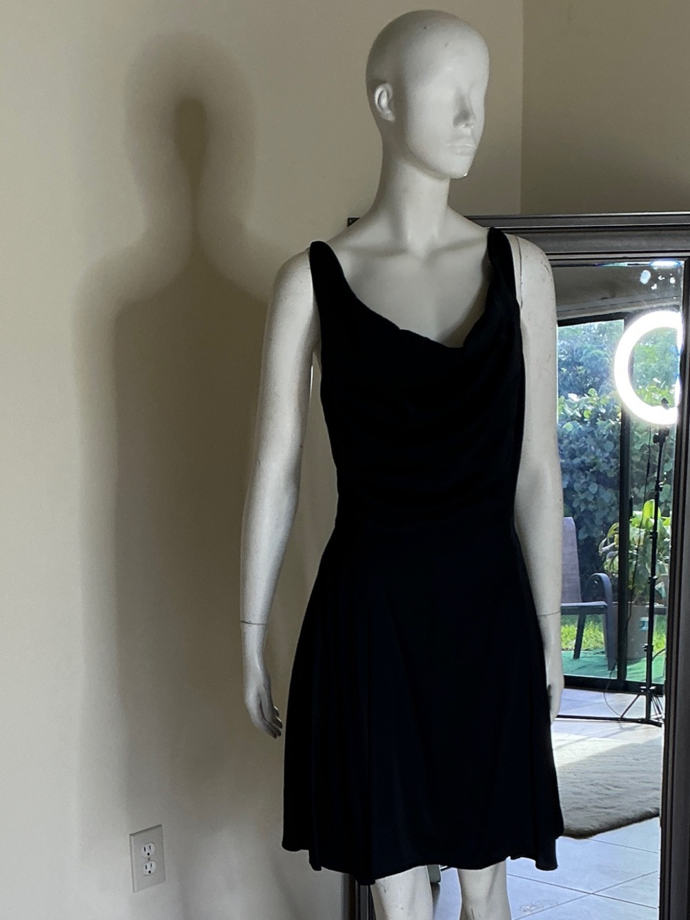 Biba Black Sleeveless Cowl Neck Mini Dress